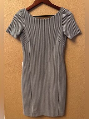 Banana Republic Striped Scoop Neck Cap Sleeve Mini Dress Navy/White XS